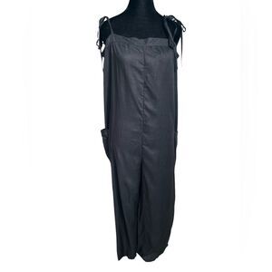 ASOS Black Wide Leg Jumpsuit Size 8 with Spaghetti Strap Shoulder Ties